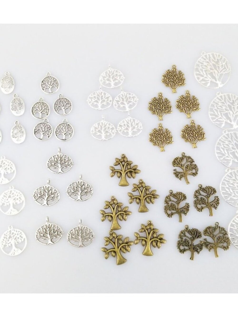 Pack of 45 Alloy Tree of Life Charms Pendents Jewelry Findings for Making Bracel - Picture 5 of 9